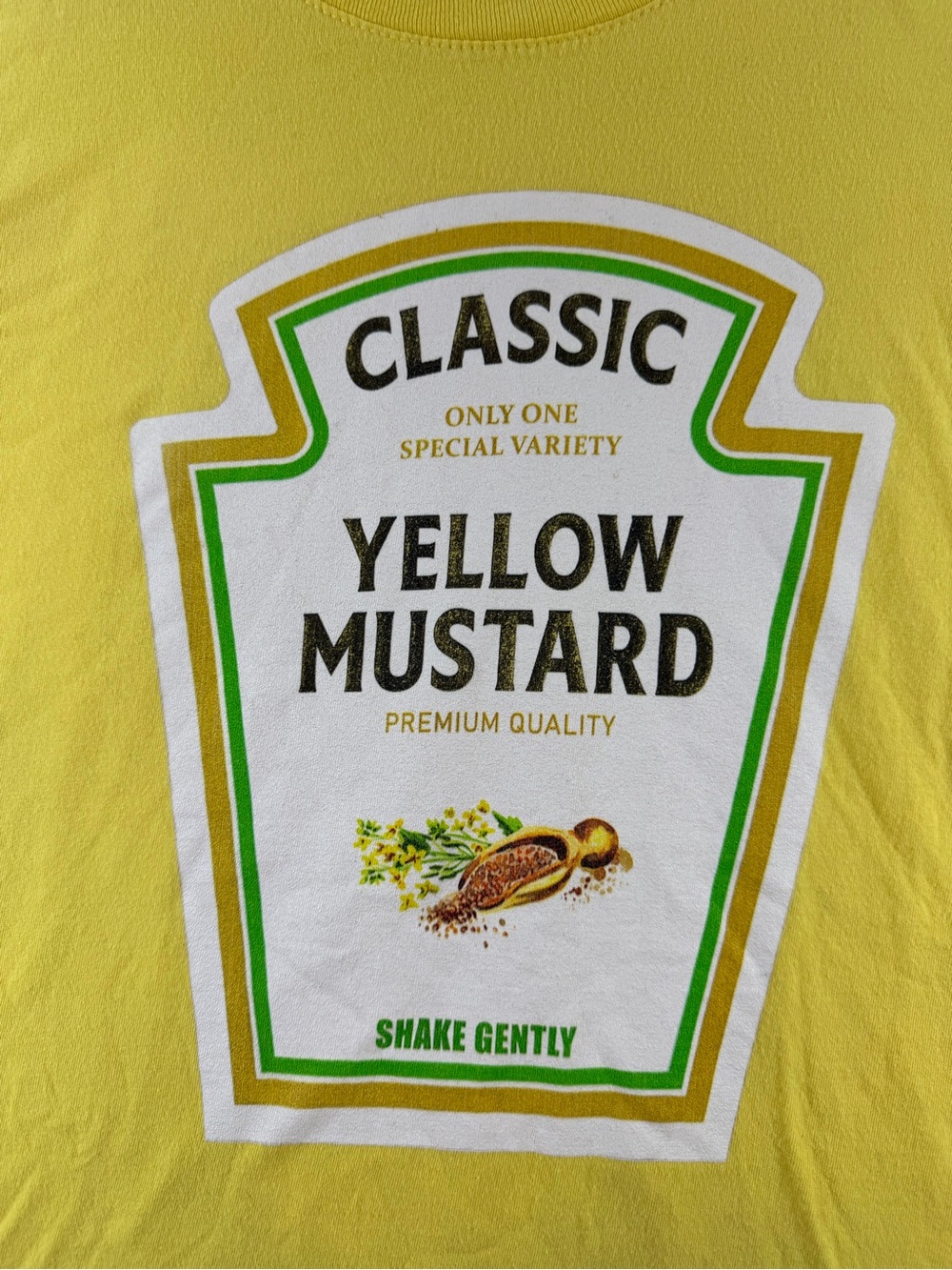 Port & Co Heinz "Yellow Mustard" Short Sleeve Crew Neck Graphic Tee Women SZ Sm - Picture 3 of 8